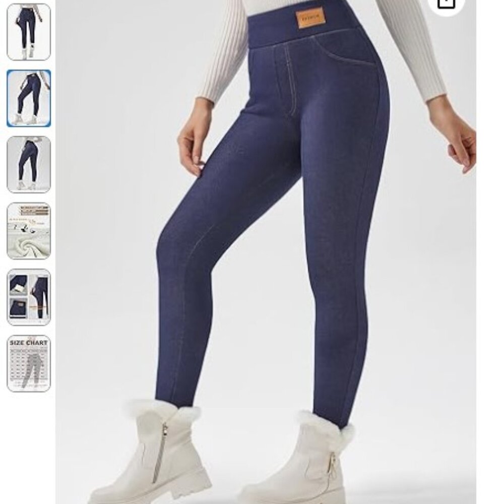 NEW! JK SUE JONES womens Lined Leggings - Size Medium